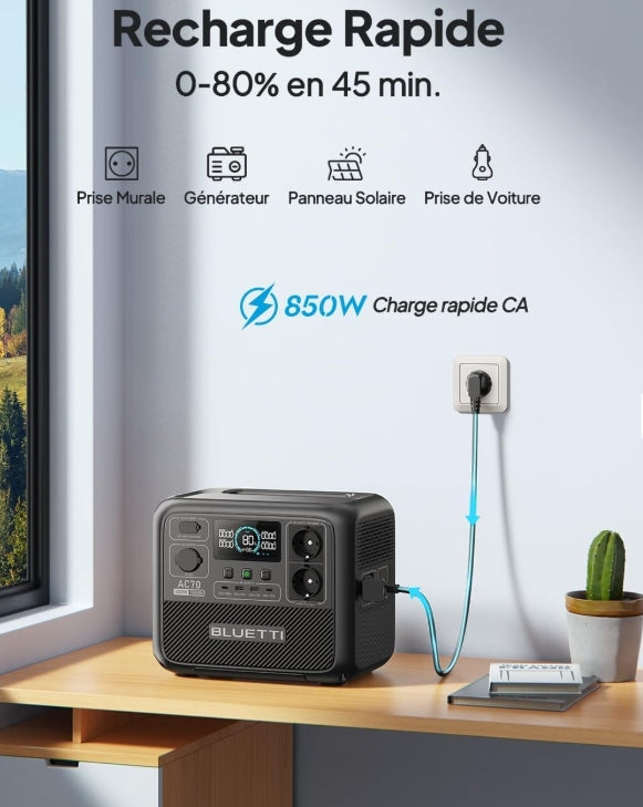 Générateur Solaire Voyage Bluetti 1000W